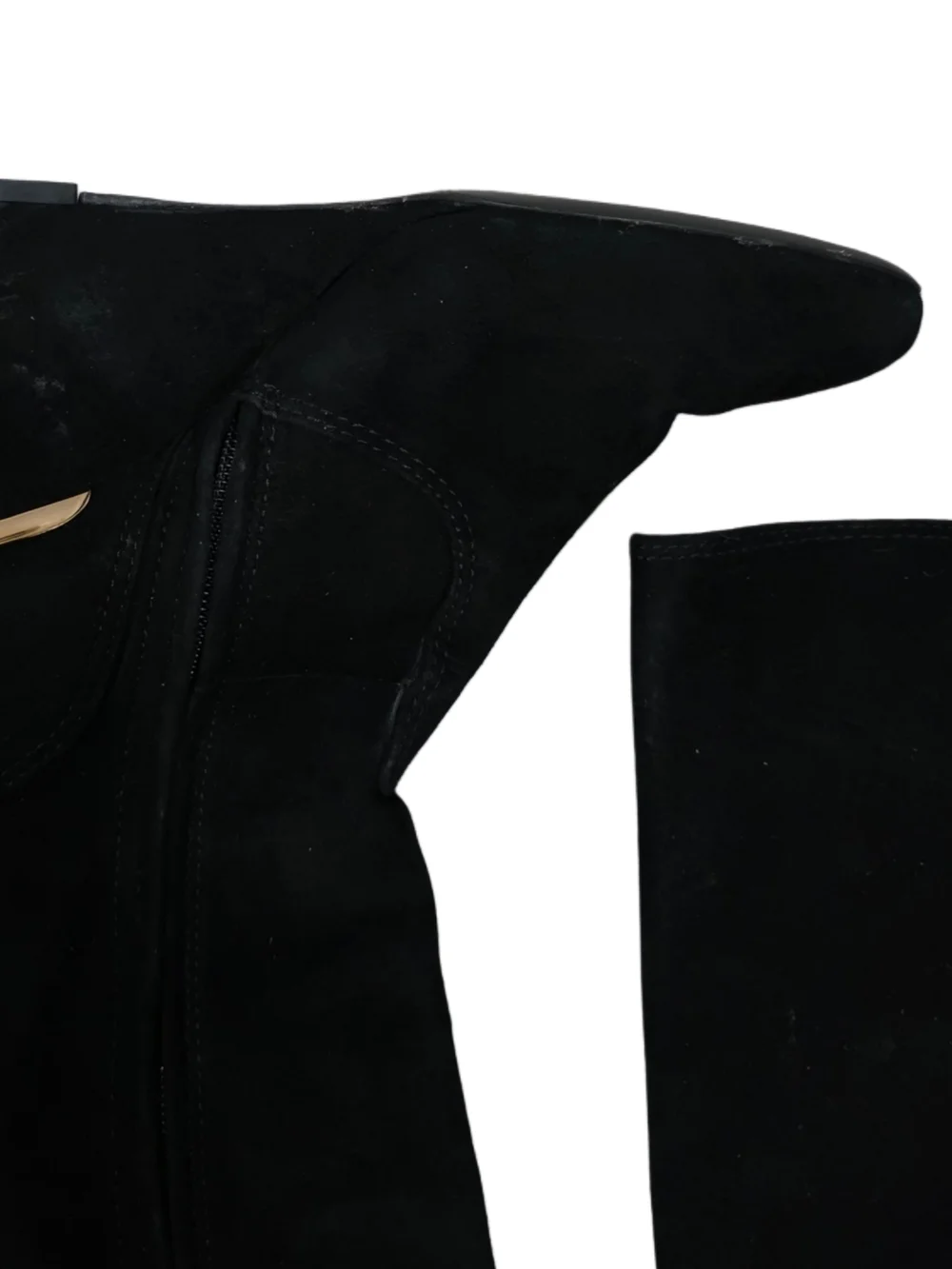 Tory Burch Hendin Black Suede Knee-High Wedge Boots